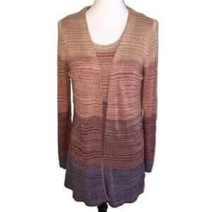 Peck & Peck Metallic Sunset Sweater Set Large